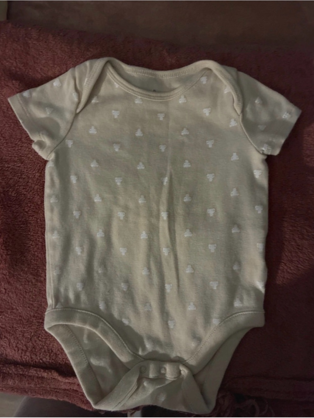 GAP Cream Short-Sleeve Baby One-Piece Bodysuit